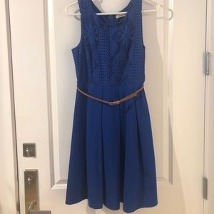 Sunny Girl royal blue dress with lace detail